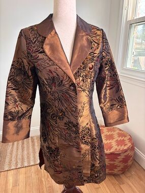 The Ascot Collection New Zealand Brocade Style Longer Length Jacket Lightweight